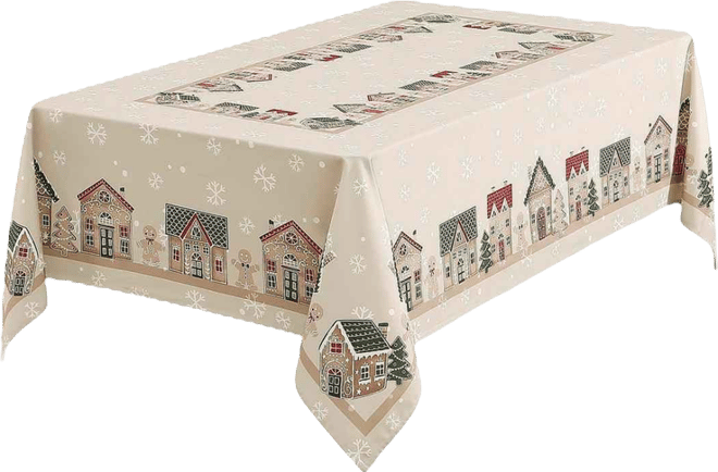 Gingerbread Village Tablecloth, 52" x 70"