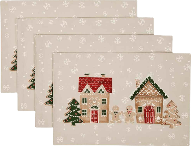 Gingerbread Village Placemats, Set of 4
