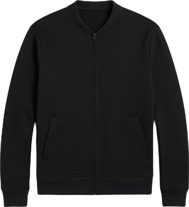 Men's Zip-Front Ribbed Bomber Jacket