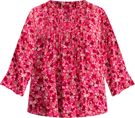 Plus Size Pleated Ditsy-Print Top, Macy's Exclusive