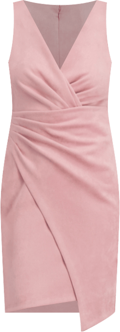 Women's Stretch-Faux-Suede V-Neck Sheath Dress