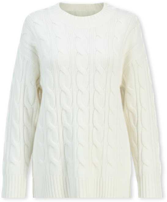Juniors' Oversized Cable-Knit Sweater