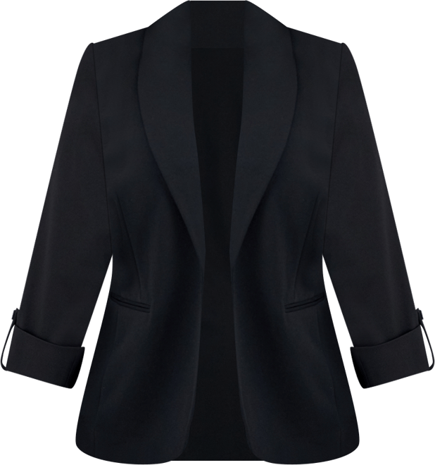 Ak Anne Klein Plus Size Shawl-Collar 3/4-Sleeve Blazer