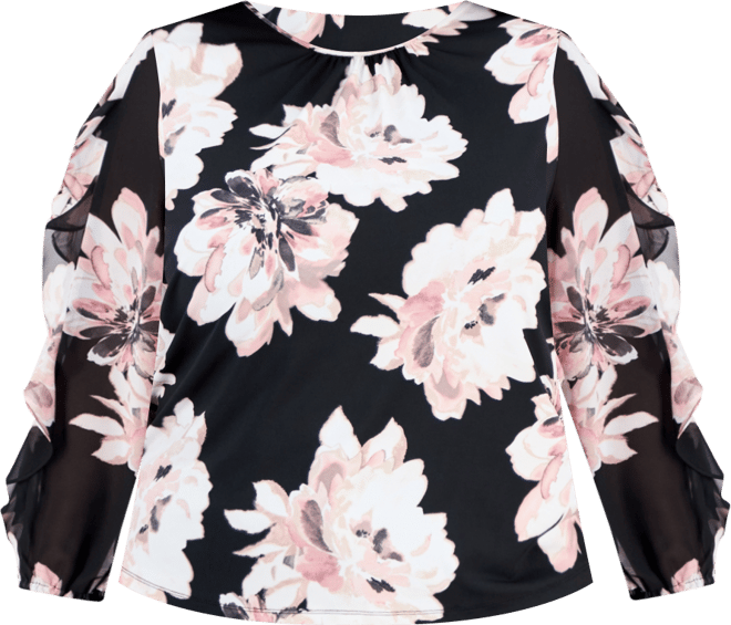 Plus Size Ruffled Blouson-Sleeve Top