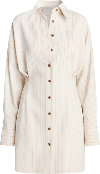 Women's Long-Sleeve Striped Shirt Dress