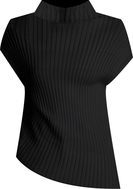 Women's Asymmetric Rib Mock Neck Sweater