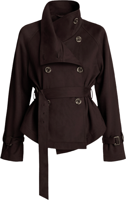 Women's Cropped Belted Trench Jacket