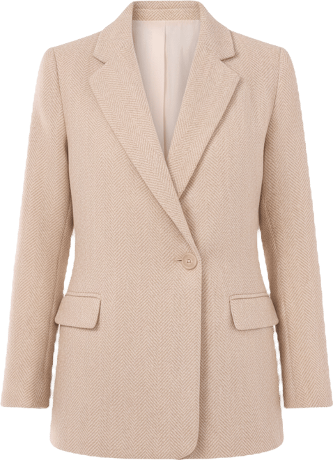 Women's Herringbone Long Sleeve Blazer