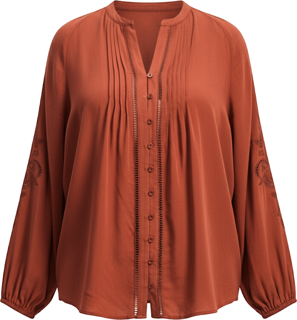 Women's Gabby Embroidered Pintuck Shirt
