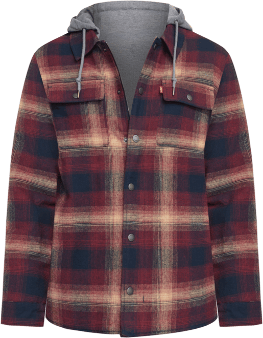 Men's Faux Sherpa Lined Flannel Shirt Jacket