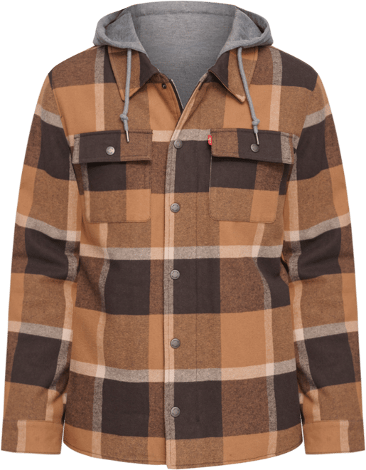 Men's Faux Sherpa Lined Flannel Shirt Jacket