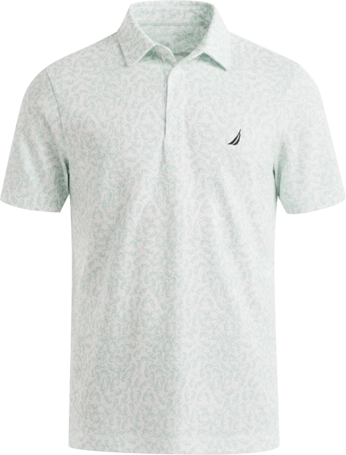 Men's Classic-Fit Seahorse-Print Birdseye Interlock Performance Golf Polo Shirt