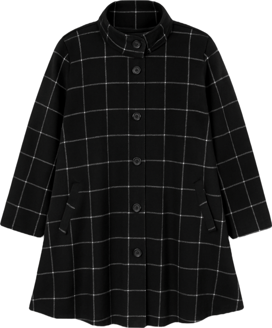 Women's Plus Size Fleece Swing Funnel-Neck Coat