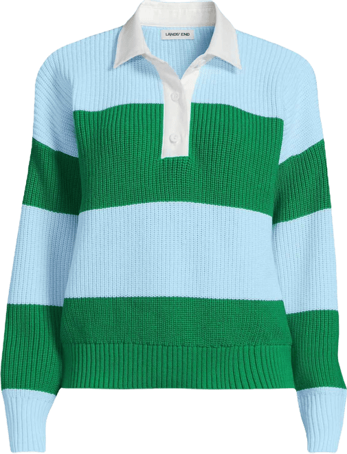 Women's Drifter Rugby with Woven Collar Sweater