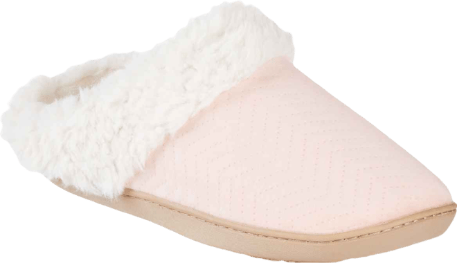 Women's Quilted Chevron Velour Slippers