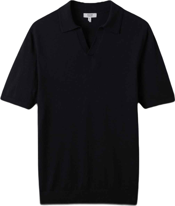 Men's Merino Wool Open Collar Polo Shirt
