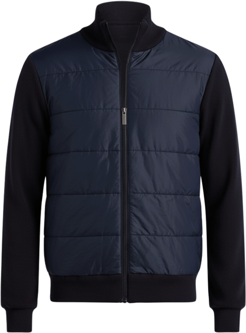 Men's Quilted Front Zip Sweater