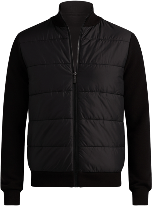 Men's Quilted Front Zip Sweater