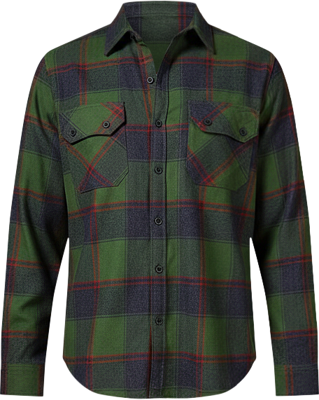 Men's Forest Green & Indigo Blue Buffalo Check Utility Shirt