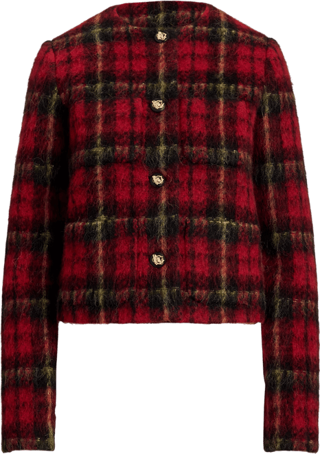 Petite Plaid Cropped Jacket