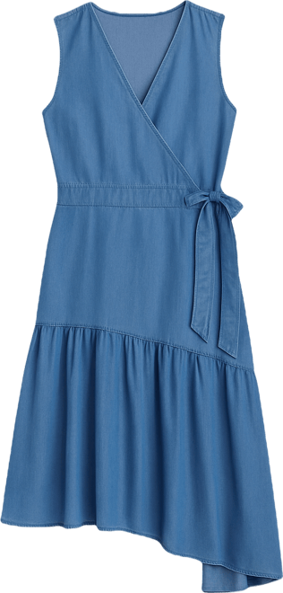 Petite Surplice-Neck Sleeveless Dress, Macy's Exclusive