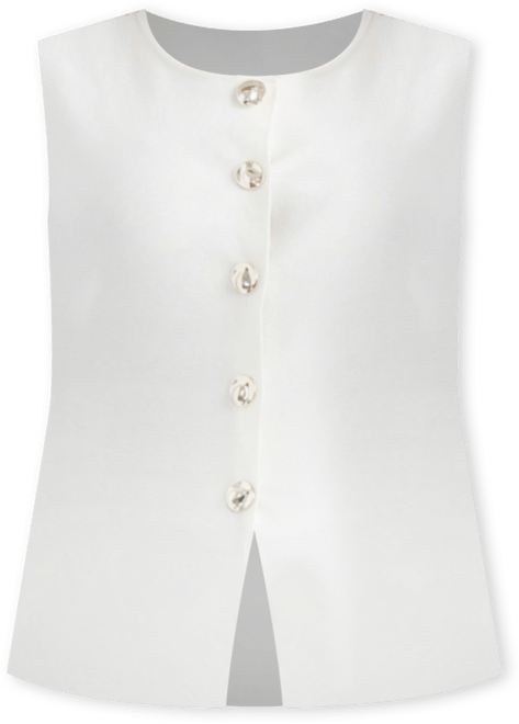 Women's Crew Neck Sweater with Button Detail