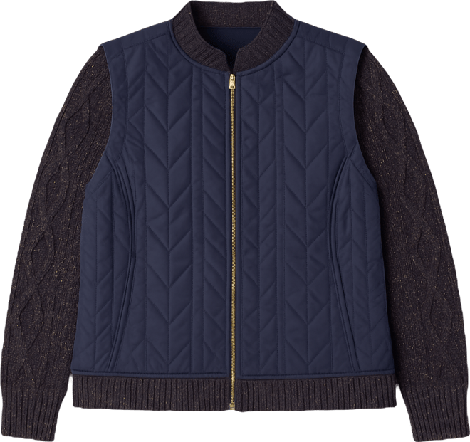 Plus Size Stand Collar Quilted Vest Zip Jacket