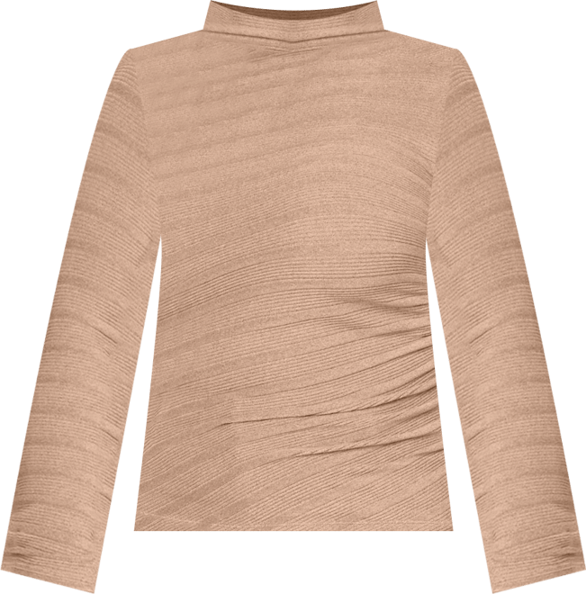 Plus Size Long-Sleeve Asymmetrical Side Ruching Top