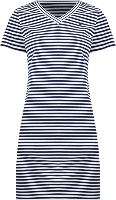 Nautica Women's Striped V-Neck T-Shirt Dress