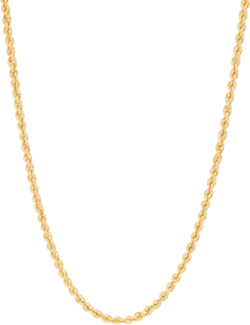 Glitter Rope Chain Necklace in 10K Yellow Gold