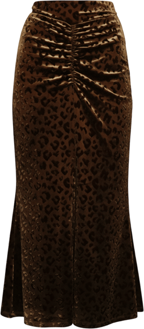 Women's Front Ruched Midi Skirt