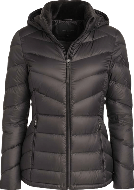 Women's Short Faux Fur Collar Puffer Jacket