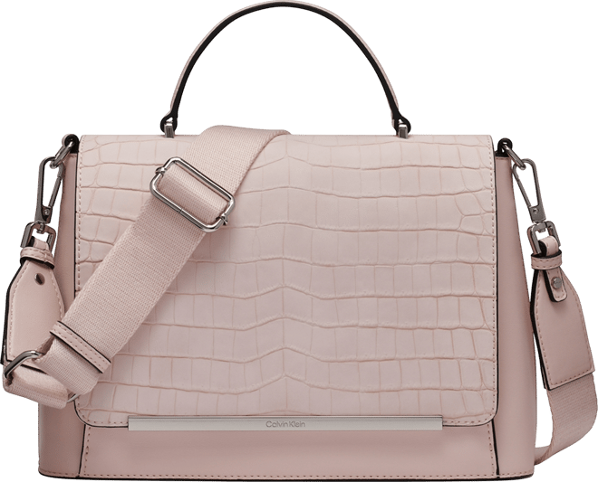 Macy's Alia Croc Magnetic Snap Satchel Bag