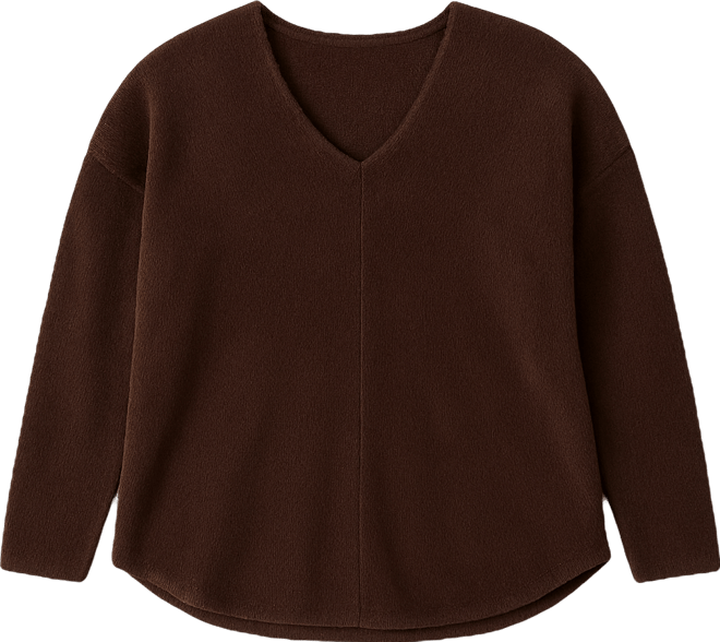 Plus Size Cozy Rib V Neck Top