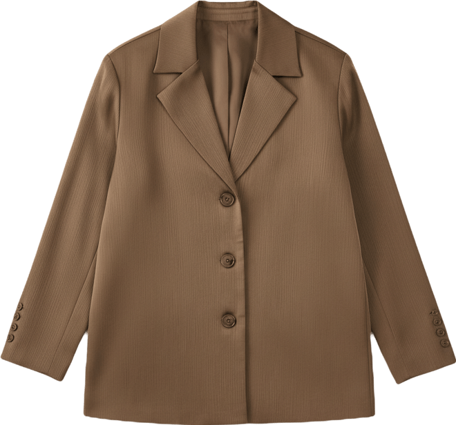 Women's Satin Pleated Oversized Blazer