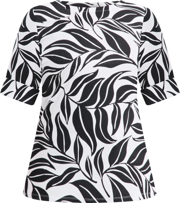 Plus Size Boat-Neck Cuffed-Sleeve Top, Macy's Exclusive