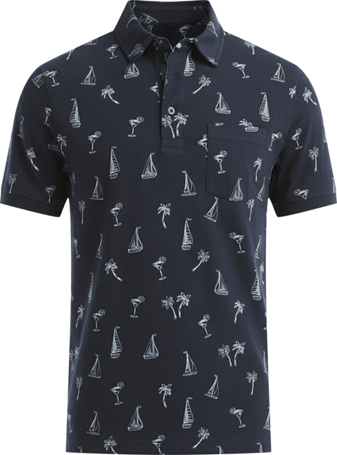 Men's Classic-Fit Sailboat Graphic Polo Shirt
