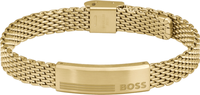 Men's Alen Ionic Plated Thin Gold-Tone Steel Bracelet