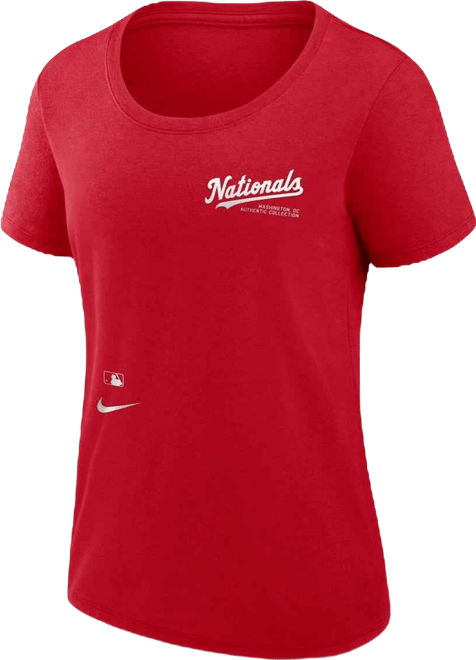 Women's Red Washington Nationals Authentic Collection Performance Scoop Neck T-Shirt