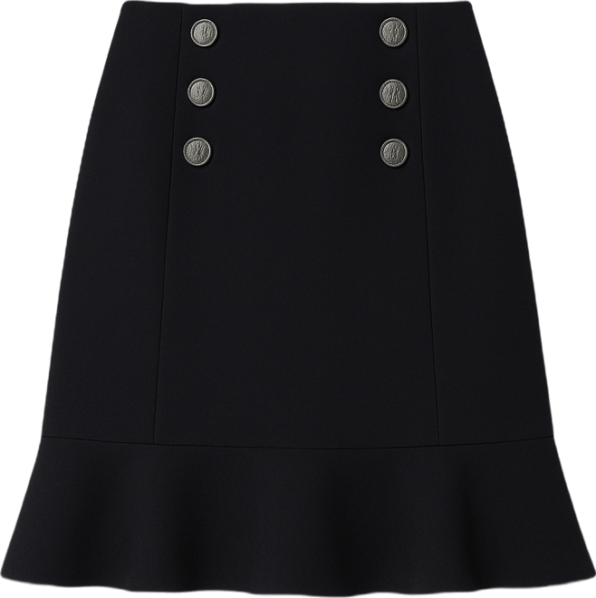 Women's Button-Detailed Peplum Skirt