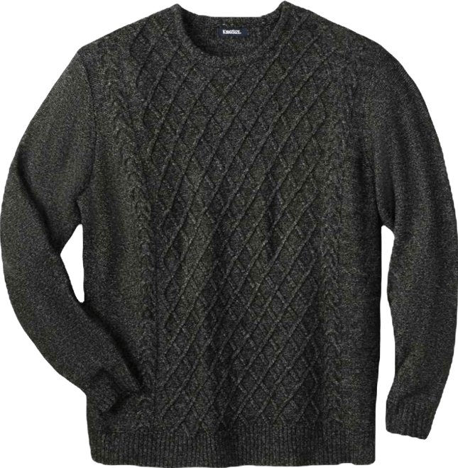 Big & Tall Soft Cable Knit Crewneck Sweater