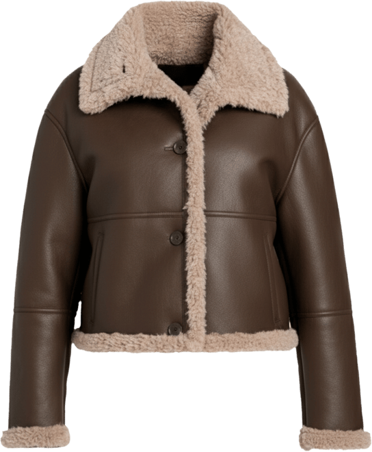 Women's Stand-Collar Faux-Shearling Coat