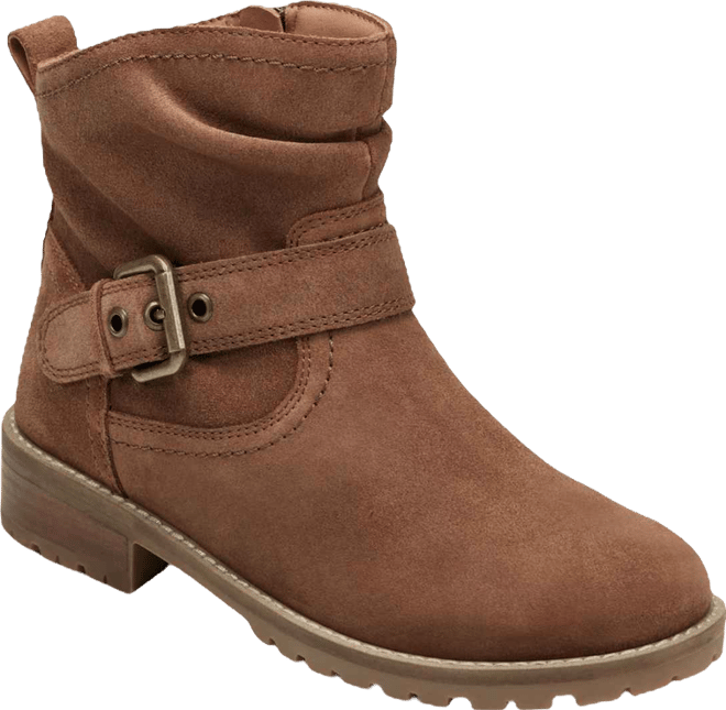 Women's Thrill Buckle Strap Ruched Booties