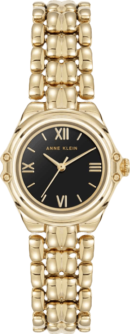 Women's Quartz Round Capital Gold-Tone Metal Alloy Bracelet Watch, 28mm