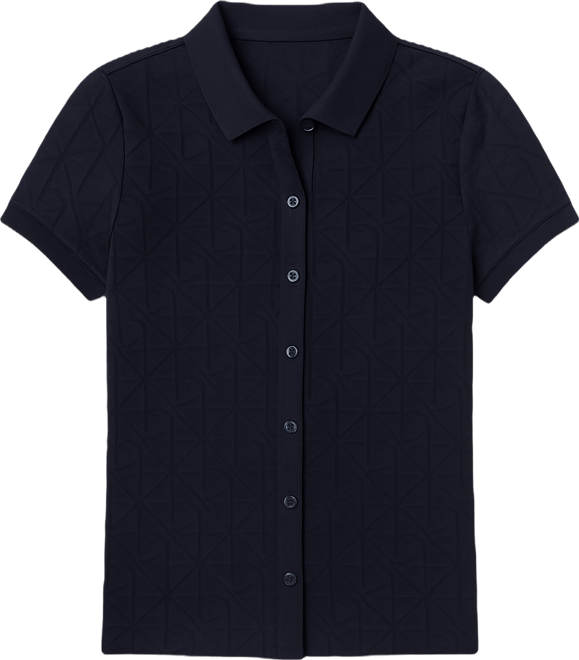 Women's Monogram Logo Jacquard Polo Top
