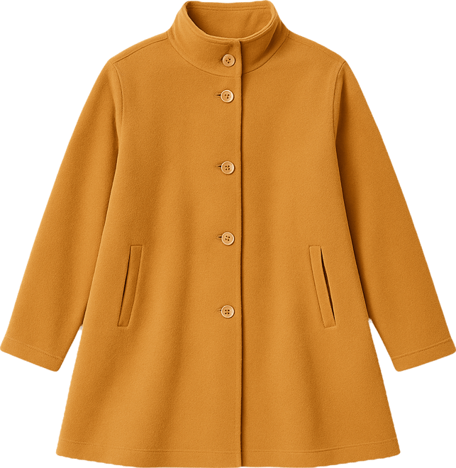 Women's Plus Size Fleece Swing Funnel-Neck Coat