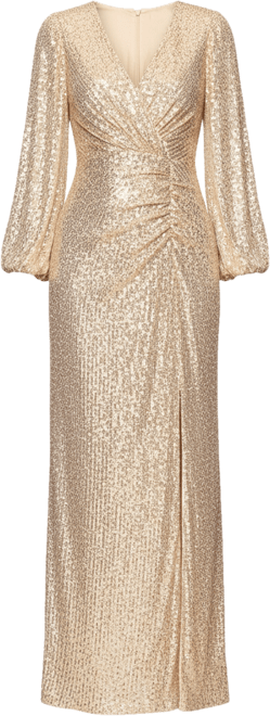 Women's V-Neck Long Bell Sleeve Dress