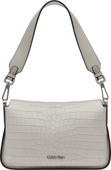 Macy's Fay Sueded Croc Medium Shoulder Bag