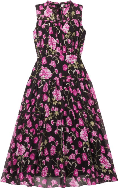 Women's Sleeveless Shirred Midi Dress