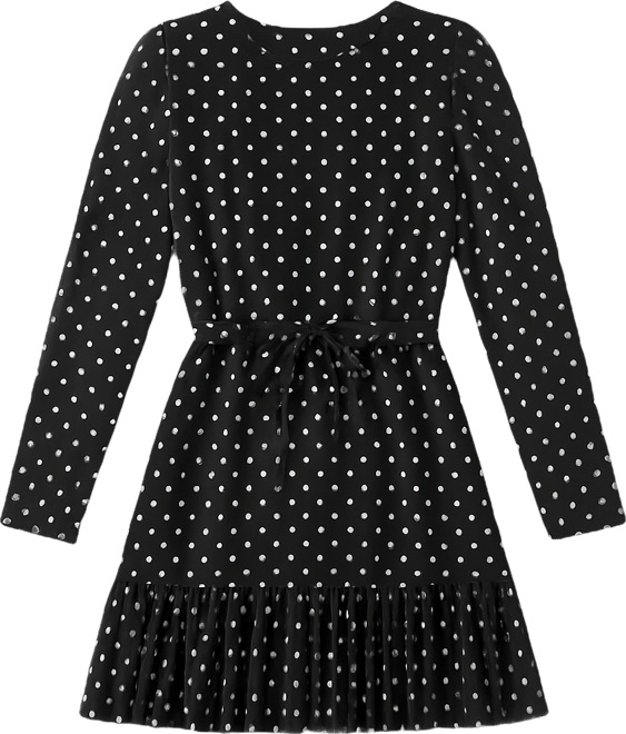 Women's Waist Tie with Ruffle Hem Mini Dress